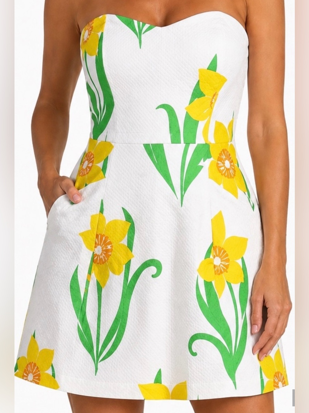 Lilly Pulitzer 🆕🆕 Blossom Dress She’s Daffy Strapless Daffodils Size 10 - Picture 1 of 16